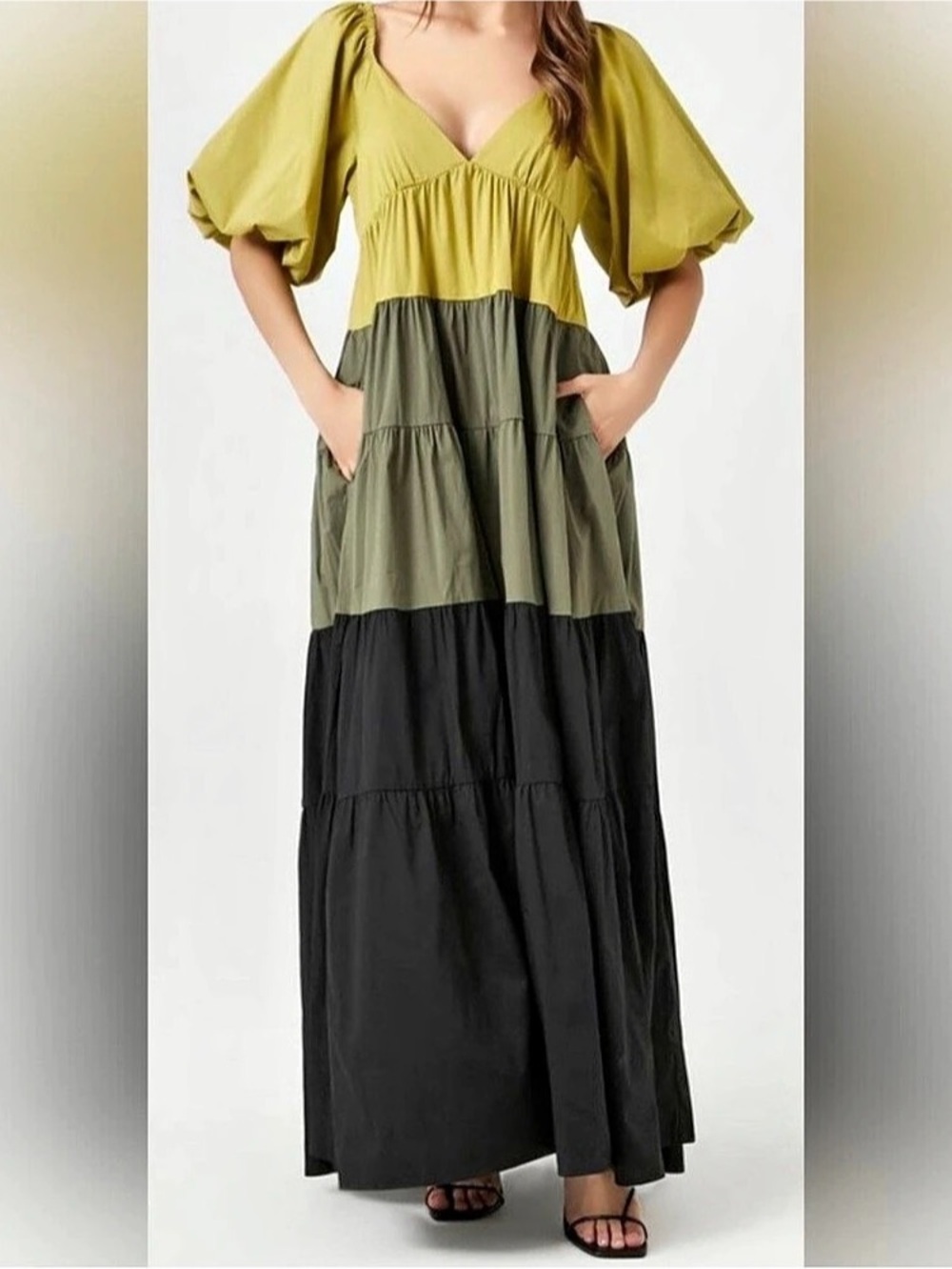 Forever 21 Color Block Maxi Dress Size Medium NWT S